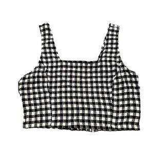 THREAD & SUPPLY Black & White Gingham Crop Top Size M